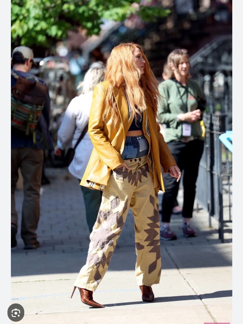 Magnolia Pearl tan soft yellow & grey patchwork pants - Picture 6 of 10